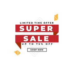 Super sale special offer banner with offer detail vector illustration