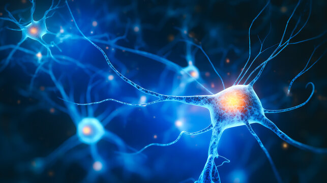  a network of interconnected brain cells, reminiscent of a complex neural pathway, symbolizing the underlying pathogenic mechanisms. Subtle blue hues highlight the intricate details