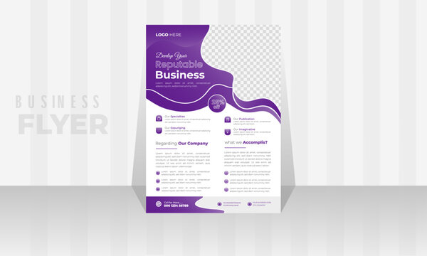 A4 size- Creative Business Flyer Design Template. 