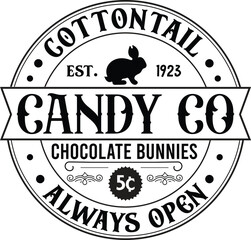 Easter Vintage Sign EPS SVG, Easter Market, Cottontail Candy Company, Easter Market EPS