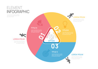 Infographic 3 circles template for business steps vector.