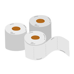Toilet paper rolls in cartoon style