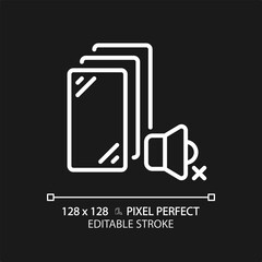 2D pixel perfect editable soundproof fibreglass white icon, isolated vector, soundproofing thin line illustration.