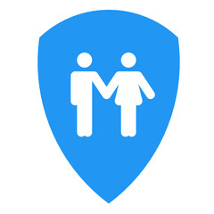 Couple and shield icon