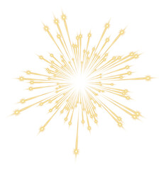 Obraz premium Transparent Fireworks Element. Sparkles Star. Radiance flash rays