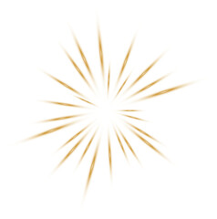 Gold Glow Star. Light glowing effect. Transparent Sun rays