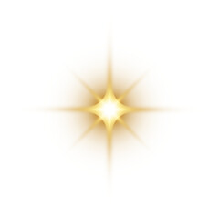 Fototapeta Gold Glow Star. Light glowing effect. Transparent Sun rays obraz