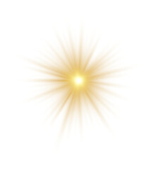 Gold Glow Star. Light glowing effect. Transparent Sun rays - 638300666