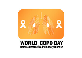 illustration on the theme of World Chronic Obstructive Pulmonary Disease (COPD) day observed in November each year. Suitable for greeting card, poster and banner. - Powered by Adobe