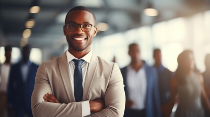 Fototapeta premium Professional headshot of a businessman looking confidently at the camera