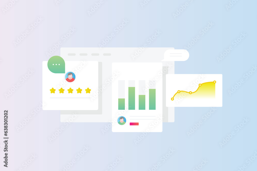 Poster analytcs infographic dashboard with customer data, information, feedback message management by crm s