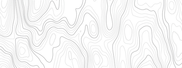 Abstract topographic contours map background. Topography white wave lines vector background. Topographic map Patterns, Topographic map and place for texture.  Wavy curve lines banner design.