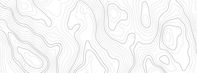 Abstract topographic contours map background. Topography white wave lines vector background. Topographic map Patterns, Topographic map and place for texture.  Wavy curve lines banner design.