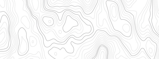 Abstract topographic contours map background. Topography white wave lines vector background. Topographic map Patterns, Topographic map and place for texture. Wavy curve lines banner design.