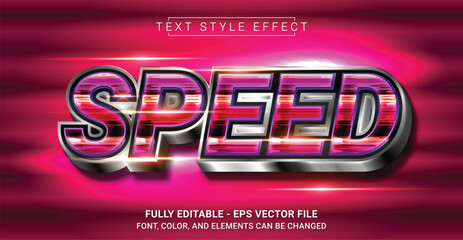 Speed Text Style Effect. Editable Graphic Text Template.