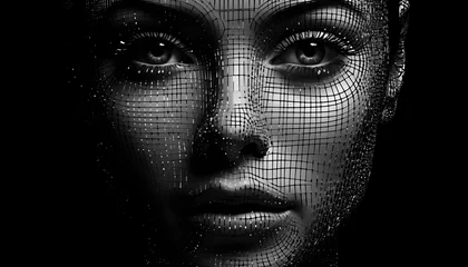 ASCII art a portrait of a gorgeous woman black and white © Vector Market