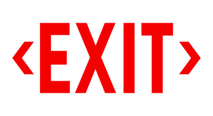Exit Sign Red Arrow Vector Illustration