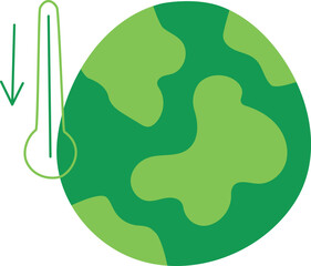 Hand drawn earth with thermometer vector recycle icon. reuse symbol isolated. Recycle sign for ecological design