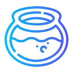 fish bowl Line Gradient Icon