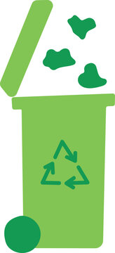 Trash can for garbage sorting isolated on white background. Recycle sign for ecological design zero waste lifestyle.