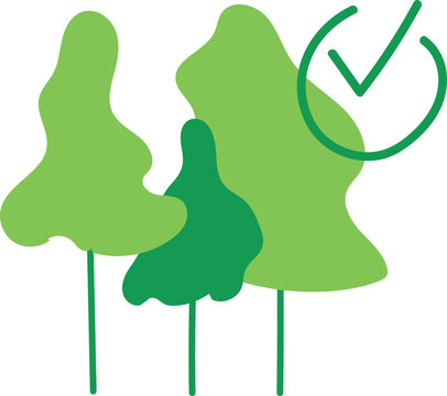 Green trees isolated on white background. Recycle sign for ecological zero waste lifestyle. vector recycle icon.