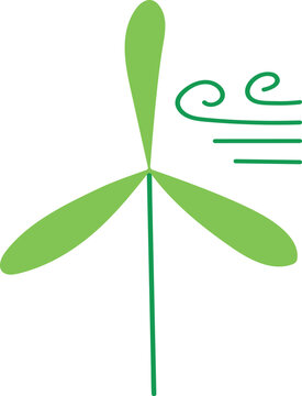 renewable electricity. electricity with wind. isolated illustration. Recycle sign for ecological design. vector