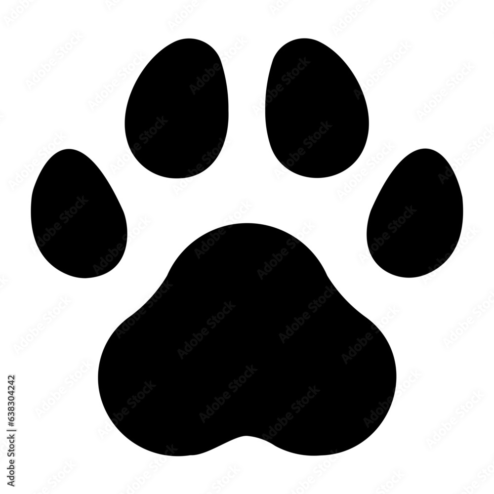 Sticker paw solid icon