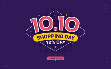 10.10 Shopping day sale banner background for business retail promotion vector illustration