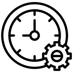 time management icon illustration design with outline