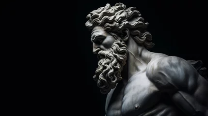 Fotobehang Handsome marble statue of powerful greek god © levit