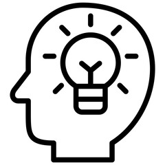 thought leadership icon illustration design with outline