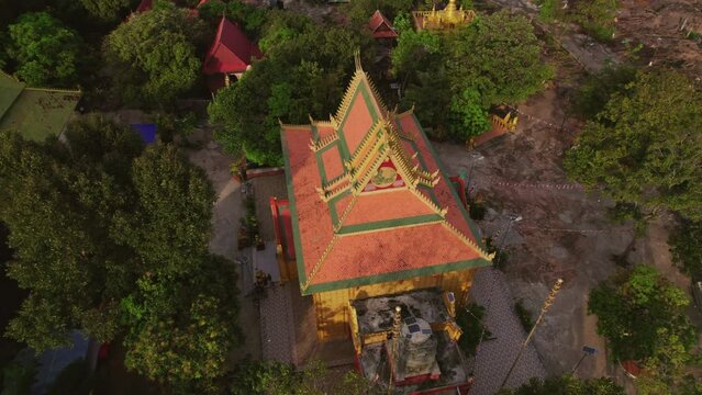 Sunlit Preah Kral Pagoda In Cambodia