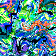 Abstract bold bright multicolor marble slab layered textured pattern