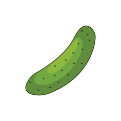 Cucumber. Ripe green cucumber in cartoon style. Vegetable garden. Vegetarian product. Vector illustration isolated on a white background