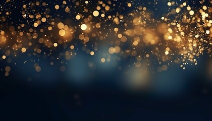 Fototapeta na wymiar Abstract background with Dark blue and gold particle. New year, Christmas background with gold stars and sparkling