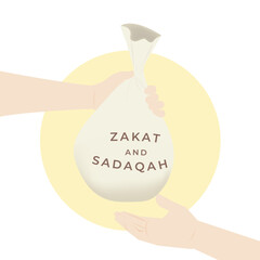 Giving and taking islamic donation and charity, zakat and sadaqah