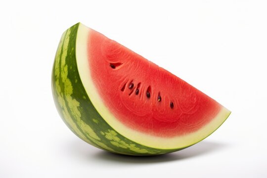 Slice of fresh watermelon isolated on white background