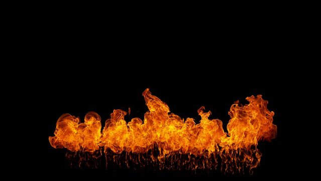 Super Slow Motion Shot of Flame Explosion Isolated on Black Background at 1000fps.