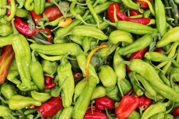 red and green chili peppers