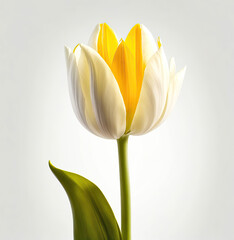 Naklejka premium yellow tulips isolated on white background