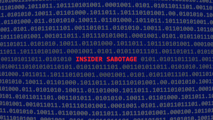 Fototapeta premium Cyber attack insider sabotage. Vulnerability text in binary system ascii art style, code on editor screen. Text in English, English text