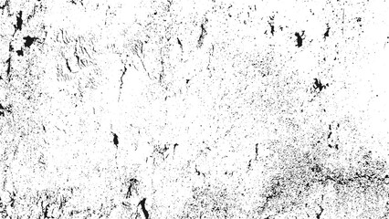 Grunge background black and white. Monochrome texture. Vector pattern of cracks, chips, scuffs. Abstract vintage surface