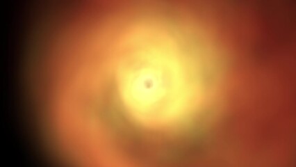 Black hole event horizon disc simulation top down view.