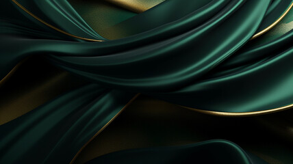 abstract luxury black and green luxury, green light ,gold dark fabric texture background