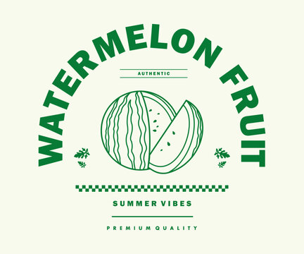 cartoon character of watermelon fruit Graphic Design for T shirt Street Wear and Urban Style