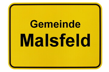 Illustration eines Ortsschildes der Gemeinde Malsfeld in Hessen