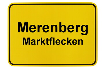 Illustration eines Ortsschildes der Gemeinde Merenberg in Hessen