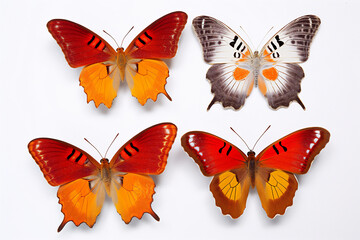 Set of exotic butterfly.  3D illustration digital art design, generative AI