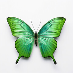 Green exotic butterfly.  3D illustration digital art design, generative AI