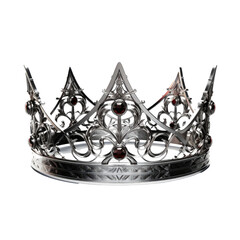 Metal gothic crown on a transparent background